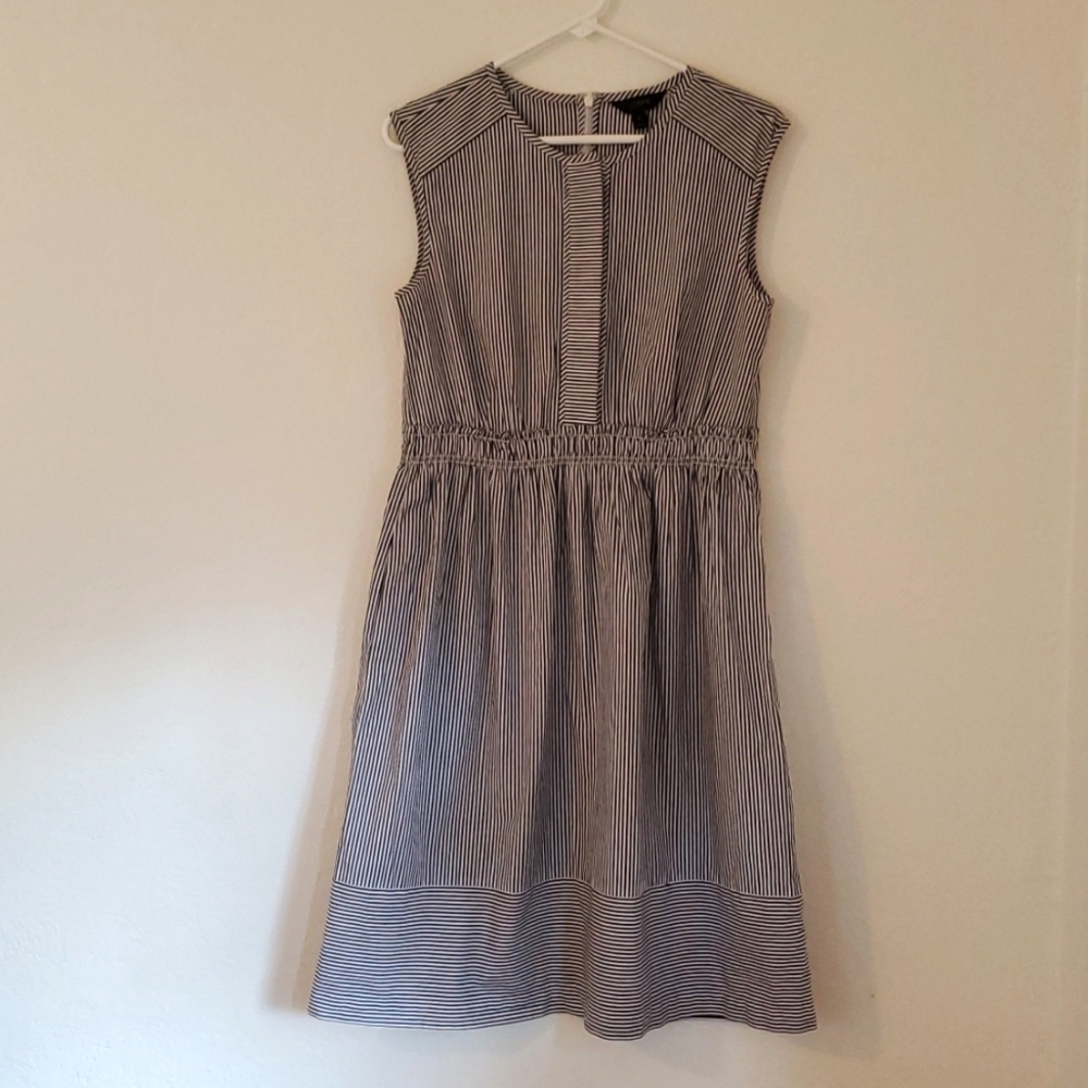 J.Crew Striped Midi Dress with Pockets